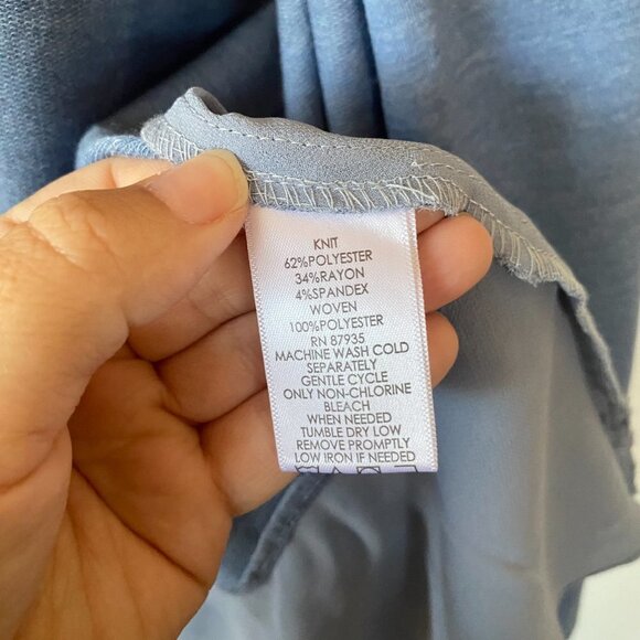 Logo Lounge Lori Goldstein Cardigan Womens Small Blue Open Front Mixed Material - Picture 6 of 9